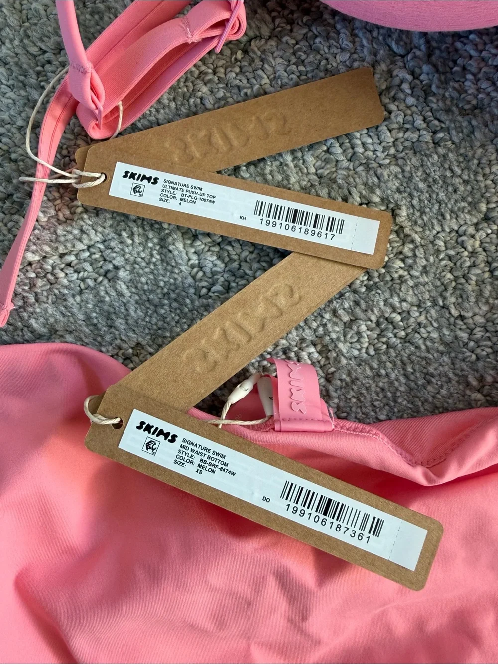 SKIMS Pink Padded Two-Piece Bikini Set
